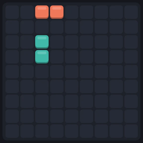 Gridfold screenshot, the board: early in a run